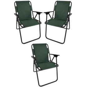 Resim Bofigo 3 Adet Kamp Sandalyesi Katlanır Sandalye Piknik Sandalyesi Plaj Sandalyesi Yeşil 