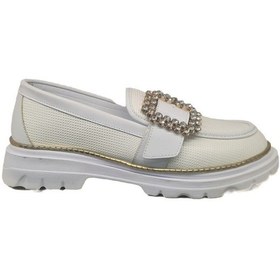 Resim Ventes Kemer Taşlı Kadın Loafer Ayakkabı 989515-5z Beyaz 