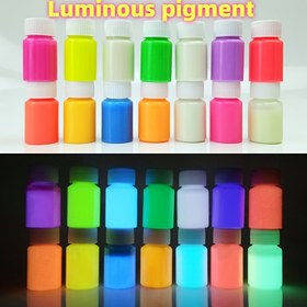 Resim Profesyonel Sanat Kullanımı 20ml Karanlıkta Parlayan Akrilik Boya, Toksik Olmayan Su Geçirmez Floresan Pigment – Tatil Dekorasyonları, Sanatsal Yaratımlar, Tekstil Boyama, Gece Balıkçılığı Ekipmanları, Duvar Grafiti, Model Tasarım İçin Uygun (8 Renk Mevcut) 