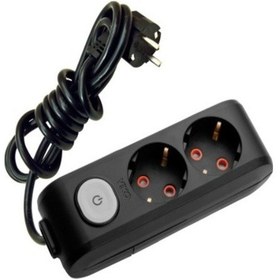 Resim Viko 2 li Anahtarlı Priz 3x1,5 mm Uzatma Siyah 8 MT 