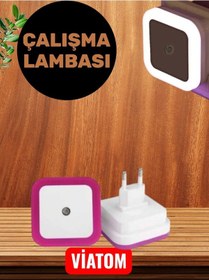 Resim Priz Ve Şarj Özellikli Led Gece Lambası Renkli 