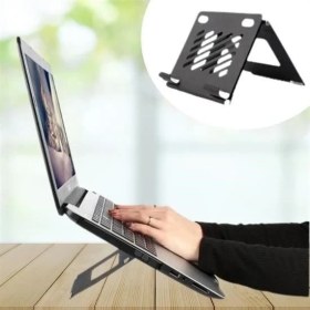 Resim Ayarlanabilir L Dizüstü Destek Tabanı Katlanabilir Taşınabilir Laptop Sehpası Standı 