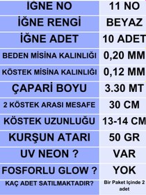 Resim Ea genset İstavrit Çaparisi 20x12 11 No 10 Beyaz İğneli 2li Paket 