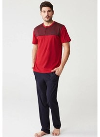 Resim Mod 3259 Pamuklu Yazlık Kısa Kol Erkek Pijama Takım 