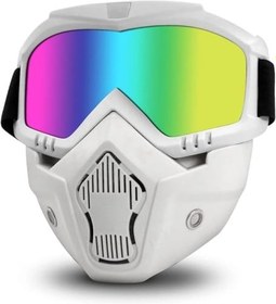 Resim Aputue Taktik maske, çıkarılabilir yüz maskeli retro motosiklet gözlüğü, UV400 korumalı güvenlik gözlüğü, oyuncak tabanca oyunları için uyumlu, bisiklet gibi açık hava sporları için ideal 