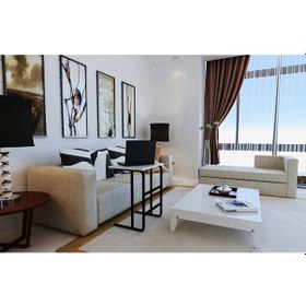 Resim Metallica Concept Pür Metal Ayaklı Laptop Sehpası Kahvaltı Masası Çalışma Sehpası Çam Beyaz 