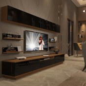 Resim Decoraktiv Trendstyle 8YS Slm Tv Ünitesi Tv Sehpası - Ceviz - Siyah 