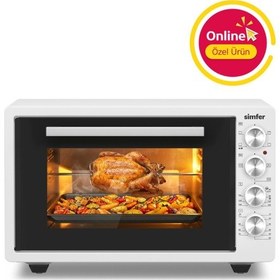 Resim Simfer 4262 Beyaz 42 LT Turbo Fan Piliç Çevirme Mini/Midi Fırın - 6 Fonksiyon,Yoğurt Yapma, Buz Çözme & İç Aydınlatma 