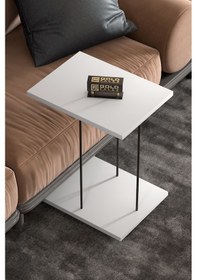 Resim Yan Sehpa Tekerlekli Servis Sehpası Hnd Dikdörtgen Beyaz Diğer 