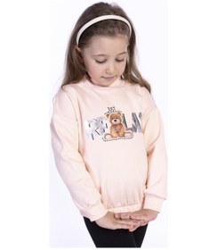 Resim Toontoy Kız Çocuk Baskılı Sweatshirt Somon 