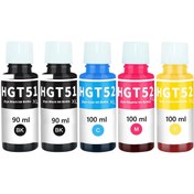 Resim HP Smart Tank 500, 4SR29A Uyumlu 4 Renk Mürekkep Seti GT51XXL 100ml renkliler 90ml +2 siyah 