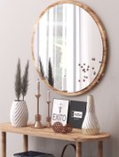 Resim Miss aksesuar Bella Dekoratif Konsol , Duvar Aynası Ud Meşe Ceviz 59 Cm 