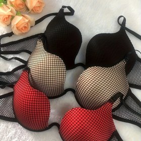 Resim 3-Lü Seksi Açık Sırtlı Sütyen Seti, Poliamid %90 Elastan %10, Dikişli Kumaş İç Çerçevesiz Sütyenler, Emanet Olmayan Yastıklama ile, Erişkin Kadınlar için Kovuk Daldırma Stili 