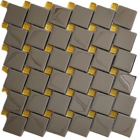 Resim MozaiKristaL Mutfak Tezgah Arası Ve Iç Dekorasyon Için Inox Mix. Cam Seramik (1 KOLİ=1 M2 FİYATİDİR) 