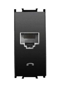 Resim Panasonic Modüler Siyah Nümeris Telefon Prizi Cat-3 Altlık+kapak 1m - Wvtt14024bl-tr 
