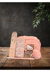 Resim Hello Kity Temalı Kalem Kutu, Tükenmez Kalem, Unicorn Temalı Kitap Ayracı, Bloknot 
