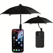 Resim 1 Adet Esnek ve Bükülebilir Klipsli Güneşlik Şemsiye - Akıllı Telefon Tutucu, Dış Mekan Aktiviteleri için Güneş Işığı ve Parlamayı Engeller, Tüm Akıllı Telefonlara Uyumlu, Pil Gerektirmez 