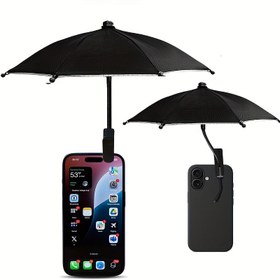 Resim 1 Adet Esnek ve Bükülebilir Klipsli Güneşlik Şemsiye - Akıllı Telefon Tutucu, Dış Mekan Aktiviteleri için Güneş Işığı ve Parlamayı Engeller, Tüm Akıllı Telefonlara Uyumlu, Pil Gerektirmez 