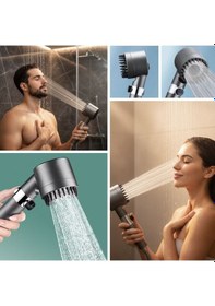 Resim İnura Global 3 Kademeli Turbo Basınçlı Masaj Başlıklı Silikon Fırçalı Duş Başlığı - Yüksek Basınçlı Su Tasarruflu Duş Başlığı Diğer 