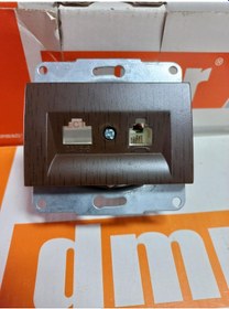 Resim Demirbağ Telefon Data Prizi Sıva Altı Ahşap Ceviz Çerçevesiz 