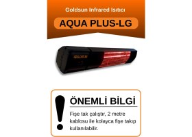 Resim Aqua Plus 2000 Watt GSA20PLG Düşük Işıklı Kumandalı Suya Dayanıklı Elektrikli Infrared Isıtıcı-Siyah 