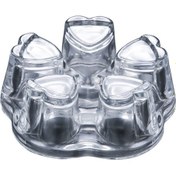 Resim Xindoker Şeffaf Cam Çay Tepsisi - Kalp Tabanca, Dairesel, 14x14x5 Cm 