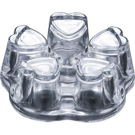 Resim Xindoker Şeffaf Cam Çay Tepsisi - Kalp Tabanca, Dairesel, 14x14x5 Cm 