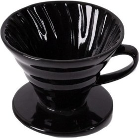 Resim Feyza Design V60 02 Seramik Kahve Demleme Ekipmanı Siyah 