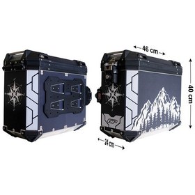Resim Gp Kompozit Dsn04 Universal 40 Lt X 2 Desenli Alüminyum Motosiklet Yan Çanta Seti 