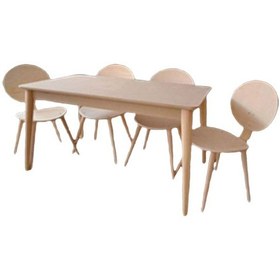 Resim Masa-Sandalye RETRO Papel Takım model Kayın Torna kaplama sandalye Açılır Natüre HAM El Yapım 