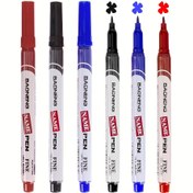 Resim 3 adet Tek Başlı Markör 1.0Mm Silinemeyen Yağ Bazlı Kalemler İmza Atmak İçin, Kağıt, Ahşap, Metal, Plastik ve Seramik Gibi Çeşitli Malzemeler Üzerine İşaretler Veya Semboller Yazabilen İnce Çizgili Çizim Kalemleri. 