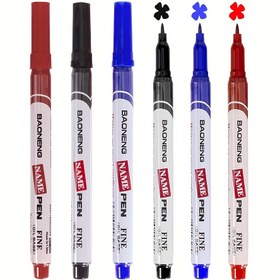 Resim 3 adet Tek Başlı Markör 1.0Mm Silinemeyen Yağ Bazlı Kalemler İmza Atmak İçin, Kağıt, Ahşap, Metal, Plastik ve Seramik Gibi Çeşitli Malzemeler Üzerine İşaretler Veya Semboller Yazabilen İnce Çizgili Çizim Kalemleri. 