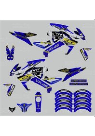 Resim Bajaj Pulsar 200 Ns Dr 46 Rossi Shark Sticker Set Mavi 