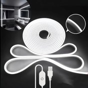 Resim LED Işık Şeridi, Beyaz Neon Işık Şeridi, DC 5V Düşük Voltaj Su Geçirmez Neon Işık LED Neon Işık Halat Işık, Yatak Odası İçin Uygun Kapalı ve Açık DIY Dekorasyon 