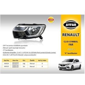 Resim Ayfar 404535 Far Sol Ledlı Clıo Symbol 2017 