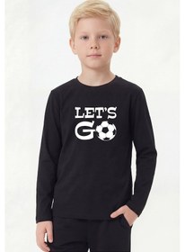 Resim Fyk Kids Yuvarlak Yaka Uzun Kollu Baskı Detaylı Erkek Çocuk Sweatshirt Siyah 