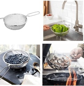 Resim Ikili Paslanmaz Set, Idealısk Paslanmaz Çelik Rende + Orta Boy Paslanmaz Çelik Metal Süzgeç 20 Cm Metalik 