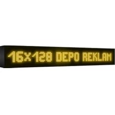 Resim Depo Tabela Reklam Sarı Kayan Yazı LED Tabela 16 x 128CM Tek Taraflı Depo Reklam Tabela 