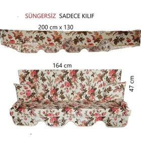 Resim 3 Kişilik Lüks Salıncak Kılıf Seti Süngersiz İngiliz Gülü KARIŞIK 