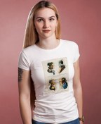 Resim Kompozit Kafalar Kadın Tişört 