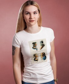 Resim Kompozit Kafalar Kadın Tişört 