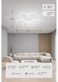 Resim Niva Led Plafonyer Avize Beyaz Işık 