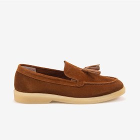 Resim Kemal Tanca Kadın Kauçuk Tabanlı Süet Loafer 15001 Taba 