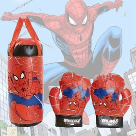 Resim 3 Parça MARVEL Spider-Man Boks Yastık Seti ve Eldivenler - Resmi Lisanslı Kırmızı & Siyah Ağ Tasarımı, Etkinlik Dolu Antrenman Kiti, Yetişkinler İçin Doğum Günü ve Tatil Hediyesi, Ev Spor Salonu ve Açık Hava Ekipmanı 