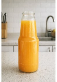Resim Afracam Meyve Suyu, Limonata Şişesi Şeffaf 1000 Ml Metal Kapaklı 