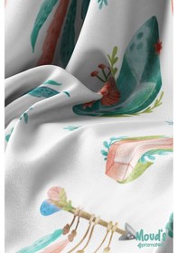 Resim Turkuaz Rose Bohem Desenli Baskılı Süet Runner Masa Örtüsü 