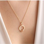 Resim Altın Markiz Kolye Brown 