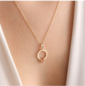 Resim Altın Markiz Kolye Brown 