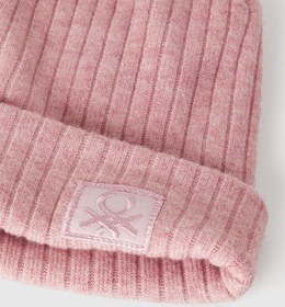 Resim United Colors of Benetton Erkek Çocuk Pembe 3D İşlemeli Astarlı Nervürlü Bere 