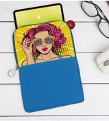 Resim Bk Gift Gift Pop Art Tasarımlı Taşınabilir Koruyucu Tablet Kılıfı & Organizer Çanta - Mavi-7 